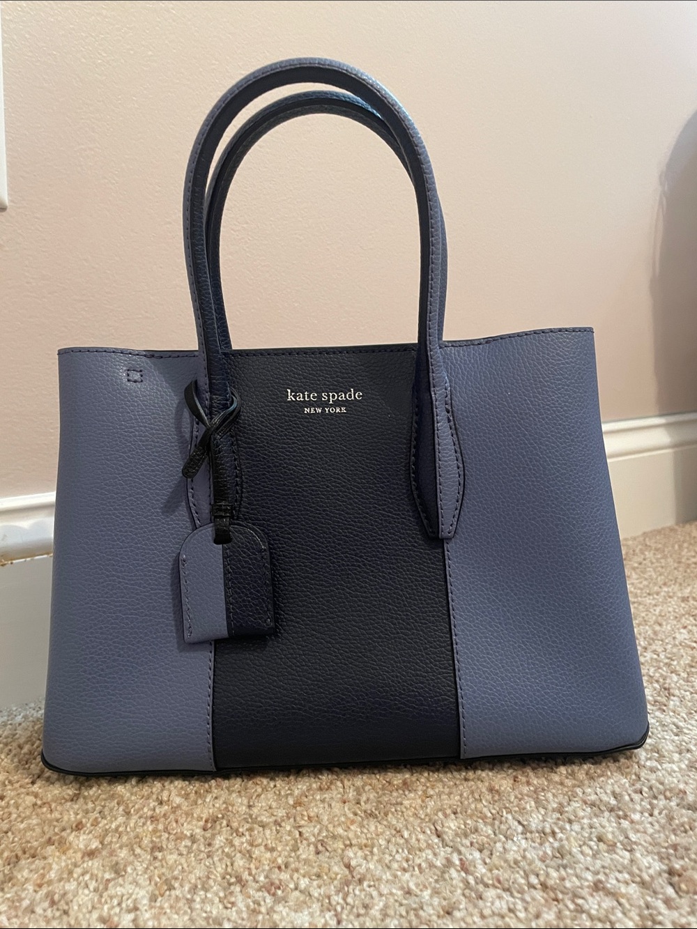 kate spade Two-Tone Navy and Slate Blue Leather Tote